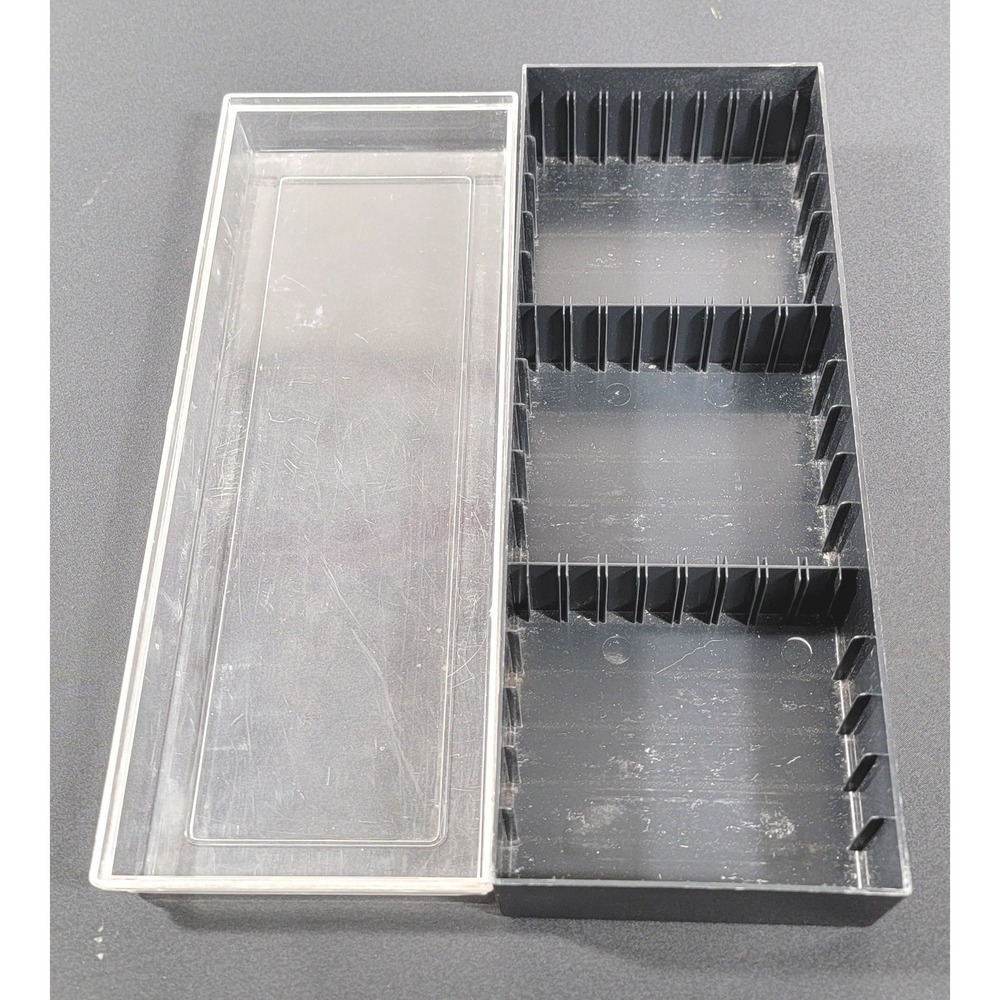 Vintage Plastic 15 Cassette Tape‎ Organizer Case Compartment Lid